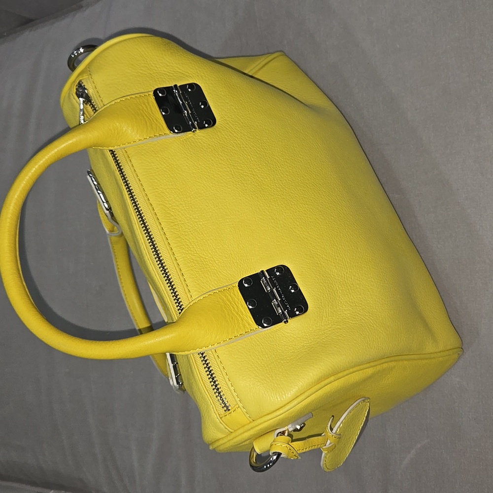 Chic Yellow Leather Satchel